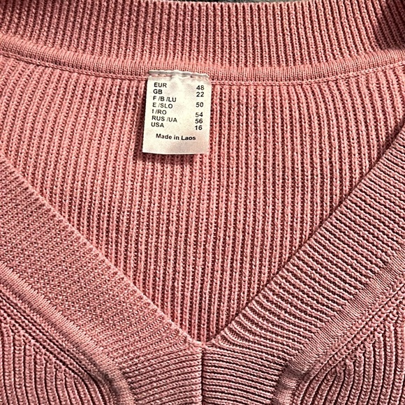 Pink stretchy long sleeved sweater US size 16 - Picture 2 of 4